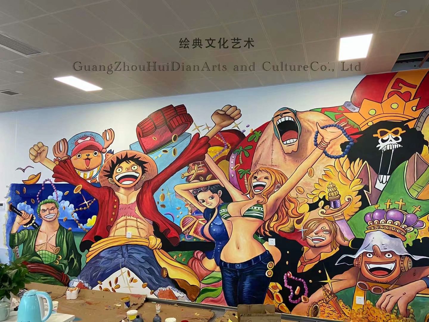 动漫主题彩绘海贼王实拍